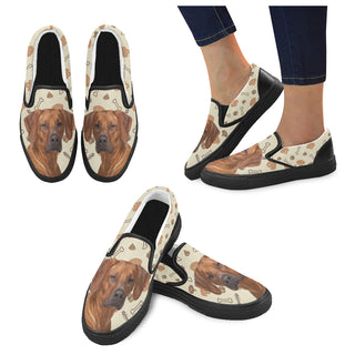 Rhodesian Ridgeback Dog Black Women's Slip-on Canvas Shoes - TeeAmazing