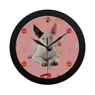 Bull Terrier Dog Black Circular Plastic Wall clock - TeeAmazing