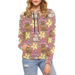 Labradoodle Flower All Over Print Hoodie for Women (USA Size) (Model H13) - TeeAmazing