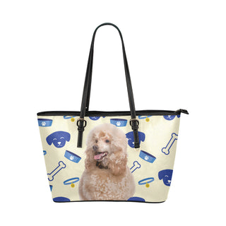 Poodle Dog Leather Tote Bag/Small - TeeAmazing