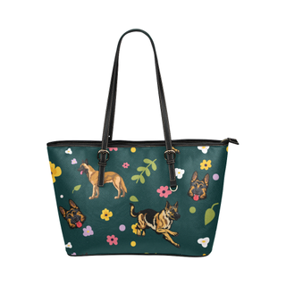 Tervuren Flower Leather Tote Bag/Small - TeeAmazing