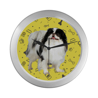 Japanese Chin Dog Silver Color Wall Clock - TeeAmazing