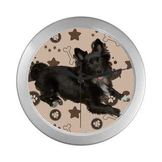 Schip-A-Pom Dog Silver Color Wall Clock - TeeAmazing