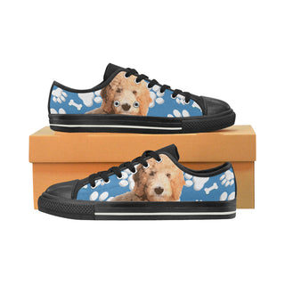 Goldendoodle Black Low Top Canvas Shoes for Kid - TeeAmazing