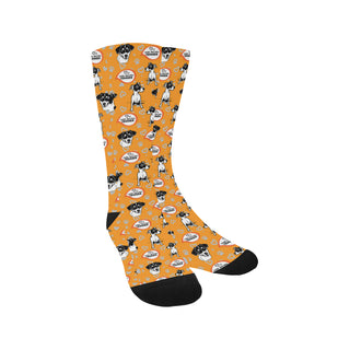 Jack Russell Terrier Pattern Trouser Socks - TeeAmazing