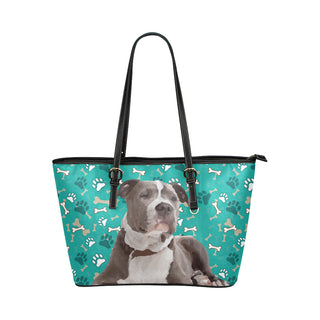 Staffordshire Bull Terrier Leather Tote Bag/Small - TeeAmazing