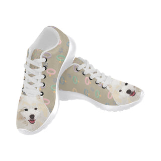 American Eskimo Dog White Sneakers for Women - TeeAmazing