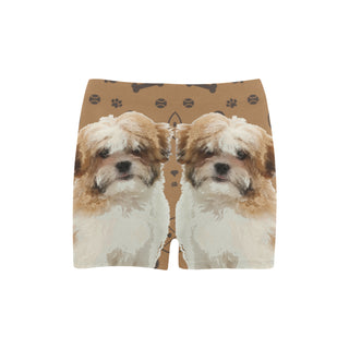 Maltese Shih Tzu Dog Briseis Skinny Shorts (Model L04) - TeeAmazing
