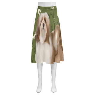 Lhasa Apso Dog Mnemosyne Women's Crepe Skirt (Model D16) - TeeAmazing