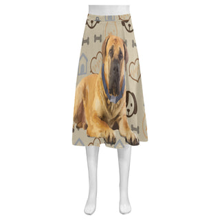 English Mastiff Dog Mnemosyne Women's Crepe Skirt (Model D16) - TeeAmazing