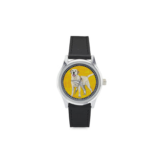 Labrador Retriever Water Colour No.1 Kid's Stainless Steel Leather Strap Watch - TeeAmazing