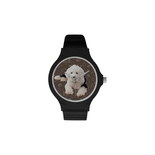 Old English Sheepdog Dog Unisex Round Plastic Watch - TeeAmazing