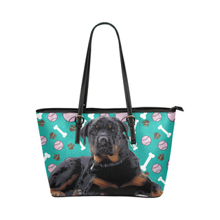 Rottweiler Leather Tote Bag/Small - TeeAmazing