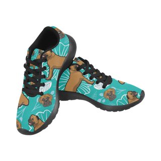 Bullmastiff Flower Black Sneakers for Men - TeeAmazing