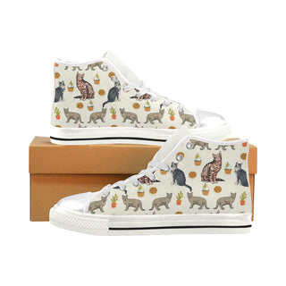 Ocicat White High Top Canvas Women's Shoes/Large Size - TeeAmazing