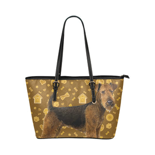 Welsh Terrier Dog Leather Tote Bag/Small - TeeAmazing