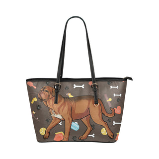 Dogues De Bordeaux Dog Leather Tote Bag/Small - TeeAmazing