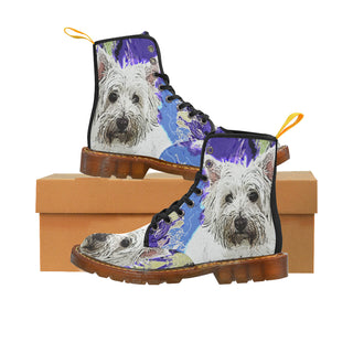 West Highland White Terrier Black Boots For Men - TeeAmazing