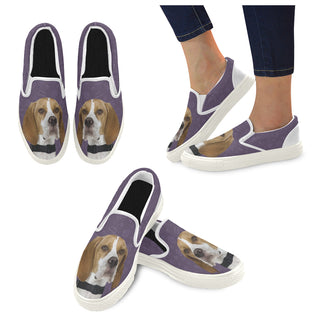 English Pointer Dog White Women's Slip-on Canvas Shoes - TeeAmazing