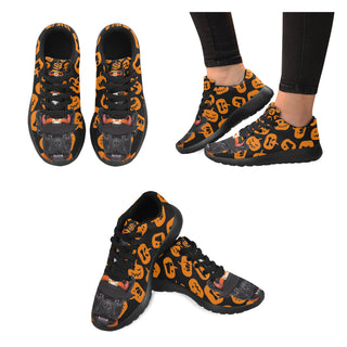French Bulldog Halloweeen Black Sneakers for Women - TeeAmazing
