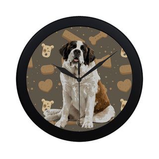 St. Bernard Dog Circular Plastic Wall clock - TeeAmazing