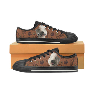 Bedlington Terrier Dog Black Low Top Canvas Shoes for Kid - TeeAmazing