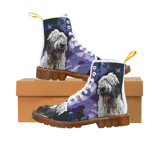 Old English Sheepdog White Boots For Men - TeeAmazing