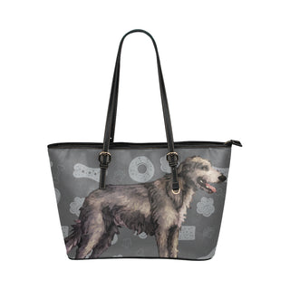Irish Wolfhound Dog Leather Tote Bag/Small - TeeAmazing