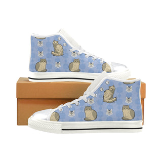 Selkirk Rex White High Top Canvas Shoes for Kid - TeeAmazing