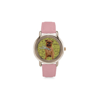 Brussels Griffon Women's Rose Gold Leather Strap Watch - TeeAmazing