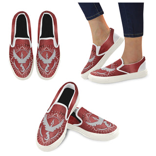 Team Valor White Women's Slip-on Canvas Shoes - TeeAmazing