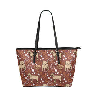 Staffordshire Bull Terrier Pettern Leather Tote Bag/Small - TeeAmazing