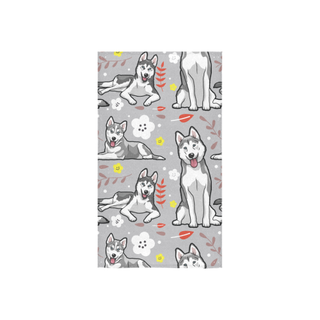 Siberian Husky Flower Custom Towel 16"x28" - TeeAmazing