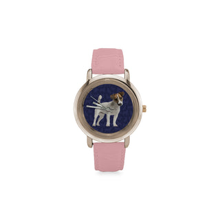 Tenterfield Terrier Dog Women's Rose Gold Leather Strap Watch - TeeAmazing