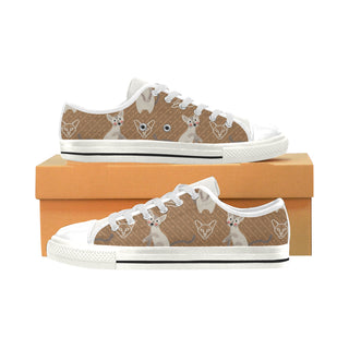 Javanese Cat White Low Top Canvas Shoes for Kid - TeeAmazing