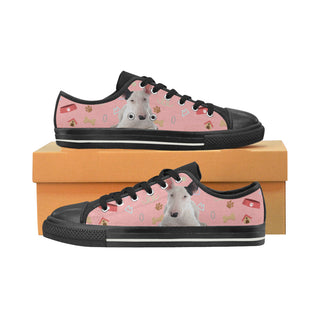 Bull Terrier Dog Black Canvas Women's Shoes/Large Size - TeeAmazing