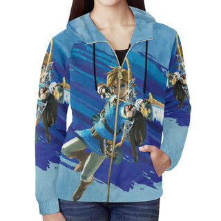 Link with Arrow All Over Print Full Zip Hoodie for Women - TeeAmazing
