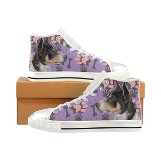Rat Terrier White Women's Classic High Top Canvas Shoes - TeeAmazing