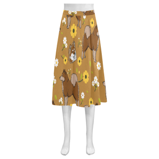Eurasier Flower Mnemosyne Women's Crepe Skirt (Model D16) - TeeAmazing