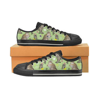 American Bobtail Black Low Top Canvas Shoes for Kid - TeeAmazing