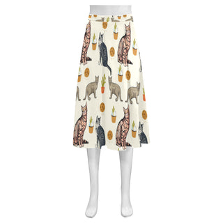 Ocicat Mnemosyne Women's Crepe Skirt (Model D16) - TeeAmazing