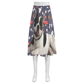 French Bulldog Dog Mnemosyne Women's Crepe Skirt (Model D16) - TeeAmazing