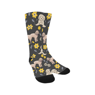 Goldendoodle Flower Trouser Socks - TeeAmazing