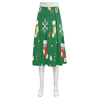 Socks Pattern Mnemosyne Women's Crepe Skirt (Model D16) - TeeAmazing