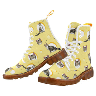 American Wirehair White Boots For Women - TeeAmazing