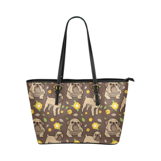 Brussels Griffon Flower Leather Tote Bag/Small - TeeAmazing