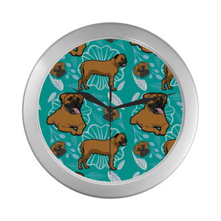 Bullmastiff Flower Silver Color Wall Clock - TeeAmazing