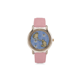 Selkirk Rex Women's Rose Gold Leather Strap Watch - TeeAmazing