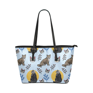 American Shorthair Leather Tote Bag/Small - TeeAmazing