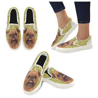 Brussels Griffon White Women's Slip-on Canvas Shoes - TeeAmazing